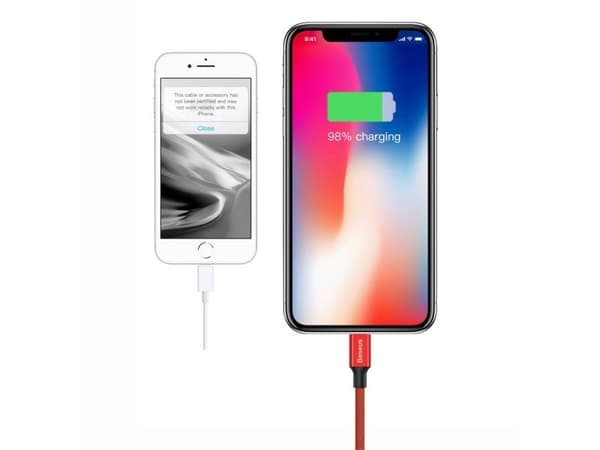 Baseus Yiven, 1,8 m, Lightning, USB A, Hankjønn, Hankjønn, Rød