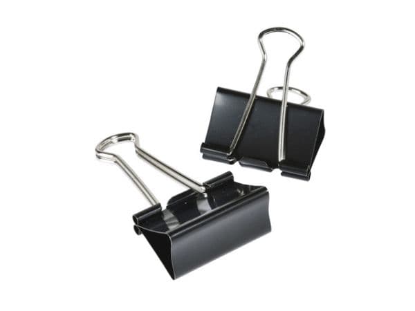 Foldbackklämma 40 mm, 12-pack, svart