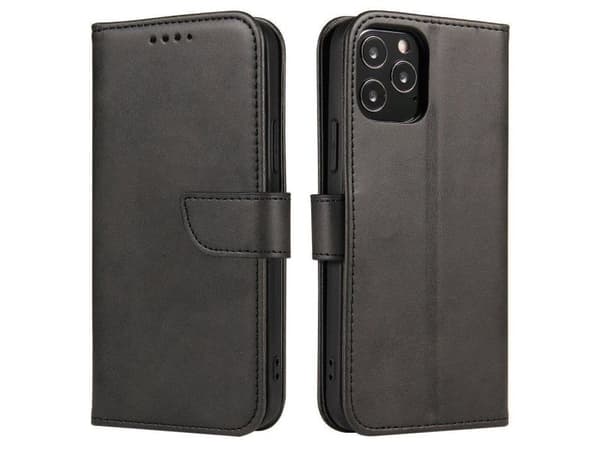 Magnetdeksel elegant etui med klaff og stativfunksjon til Honor Magic 4 - svart
