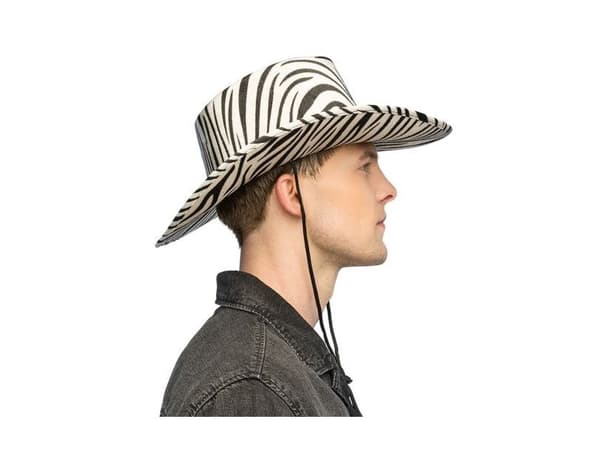 Cowboyhat med zebramønster