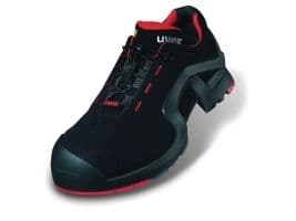 Uvex 85162, Unisex, Voksen, Vernesko, Sort, Rød, ESD, S3, SRC, Hurtigsnører
