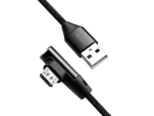 USB 2.0 to micro-USB (90° angled) male, 1m