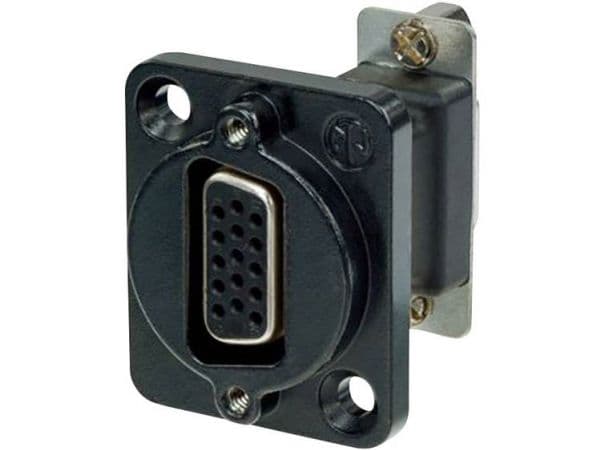 Neutrik NADB15FF-B, VGA, VGA, Sort, Rustfritt stål