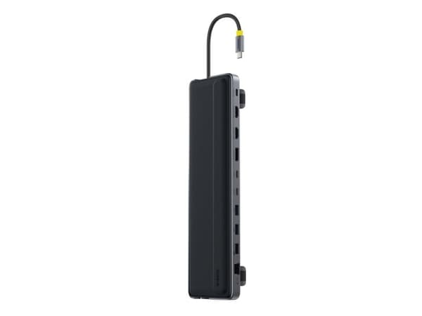 Baseus HUB 12-in-1 dockningsstation: USB-C, HDMI, DisplayPort, USB-A, SD/Micro SD, RJ45, PD, grå