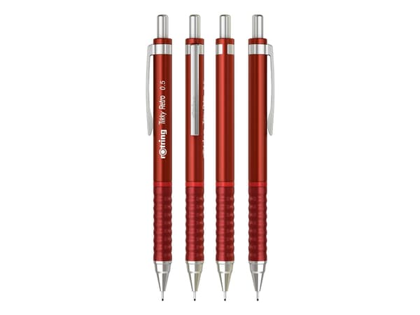 Rotring Tikky Retro, Rød, Plast, Grå, 2B, 0,5 mm, Rund