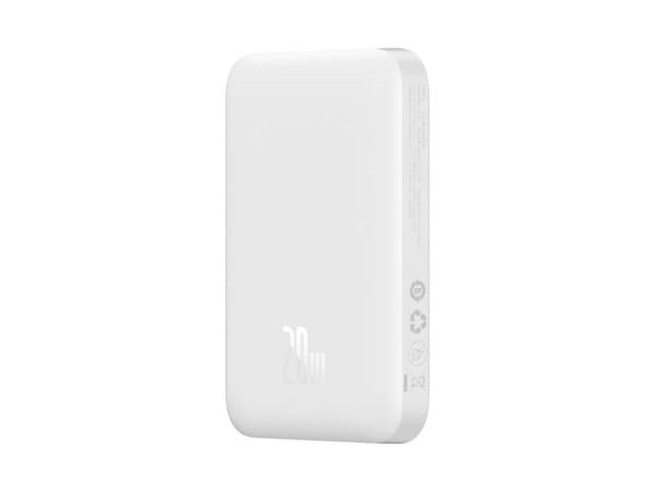 Baseus Airpow 6000 mAh 20W magnetisk med kabel Baseus Simple hvit