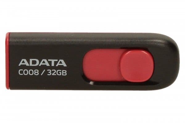 ADATA Classic Series C008 - USB flash-enhet - 32 GB - USB 2.0 - svart, röd