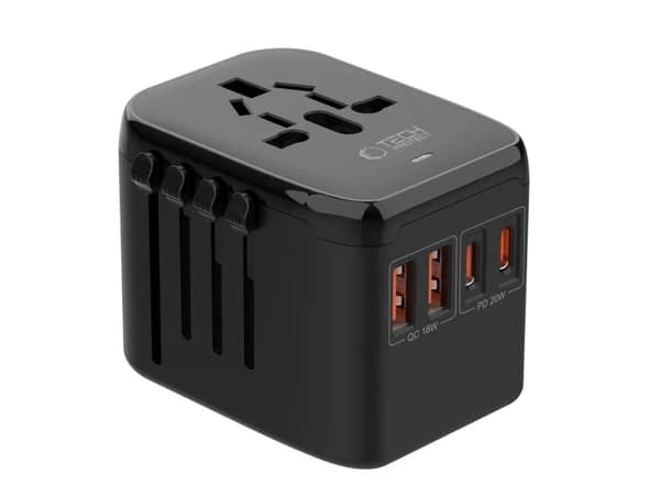 Tech-Protect TA200 adapter EU/UK/US/AU - svart