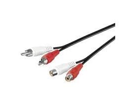 MicroConnect - Ljudkabel - RCA hane till RCA hona - 5 m
