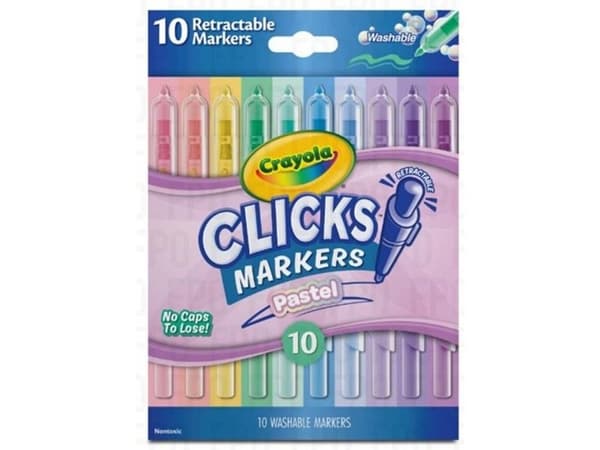 Crayola Clicks Retractable Markers 10 Pcs - Pastel