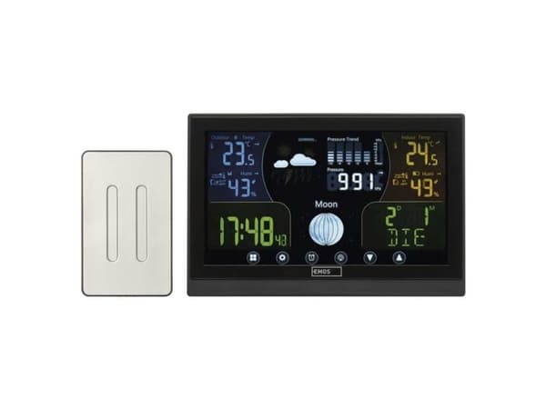 Emos E6018, Svart, Innendørs barometer, Innendørs termometer, Barometer, Hygrometer, Termometer, Barometer, Hygrometer, Termometer, 1 - 99%, 1 - 99%