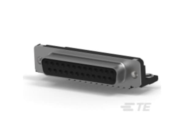 TE Connectivity Amplimite HD-20 25 Way Right Angle Panel Mount D-sub Connector Socket, with 4-40 UNC, Threaded Insert
