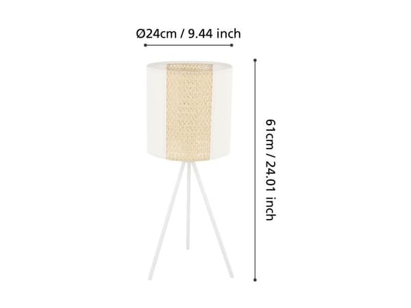 EGLO ARNHEM bordlampe E27 hvit/tre