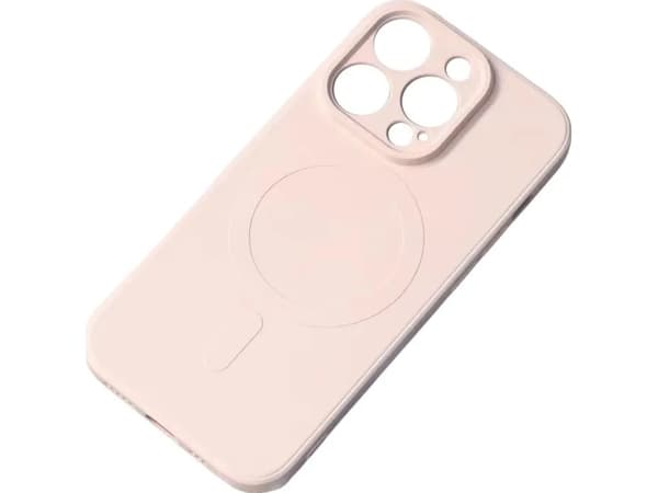 MagSafe-kompatibelt silikon-deksel til iPhone 15 Pro - krem