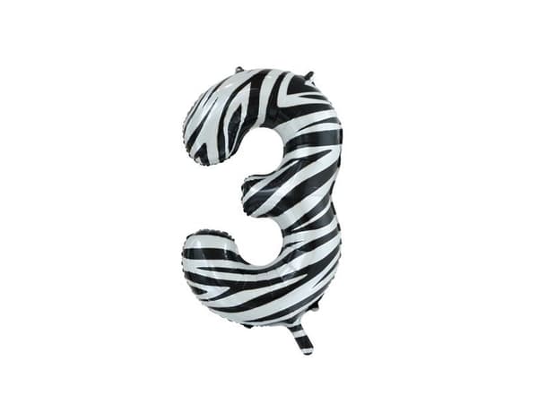 Zebra folieballonger, 86 cm