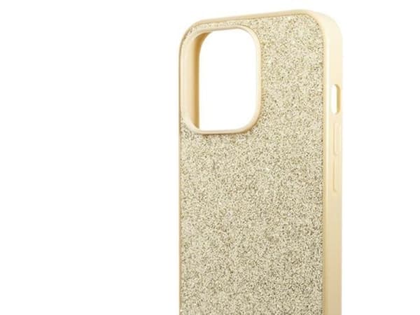 Guess Glitter Script fodral för iPhone 14 Pro - guld