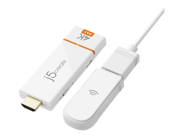 j5create ScreenCast 4K JVAW76MAX - Trådløs video/lyd-utvider - HDMI - opp til 15 m