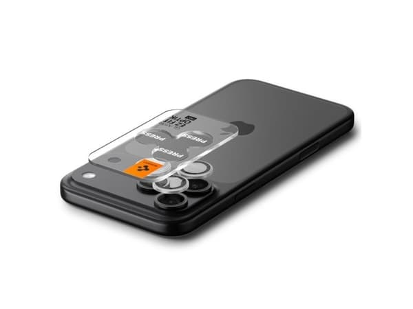 Spigen Optik Pro GLAS.TR ”EZ FIT” kameralock 2-pack för iPhone 16 Pro/Max & 17 Pro/Max - silver