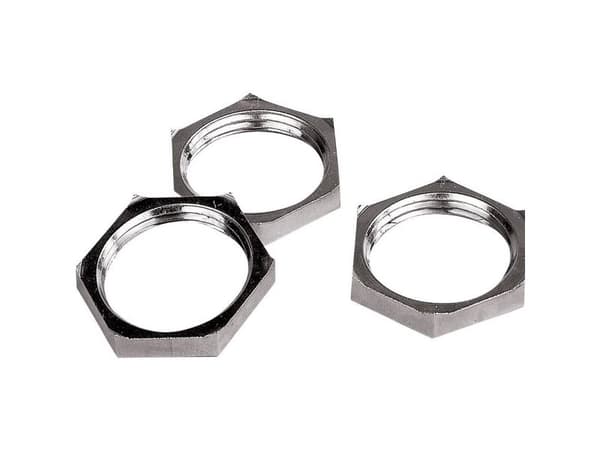 Lapp 52103220, Låsmutter, mässing, Silver, Krom, 100 styck, Låda