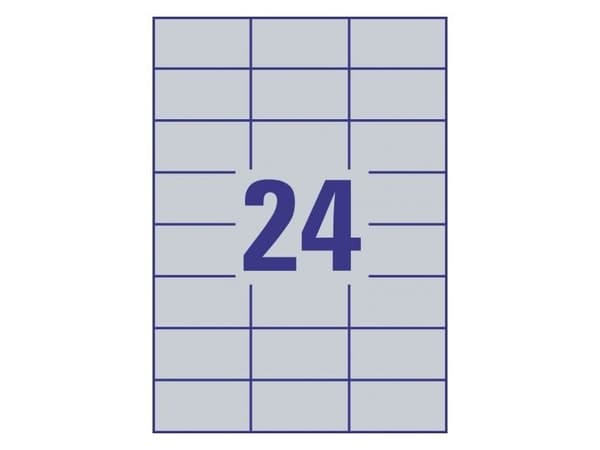 Avery L6133-20, Sølv, Selvklebende skriveretikett, A4, Polyester, Laser, Permanent