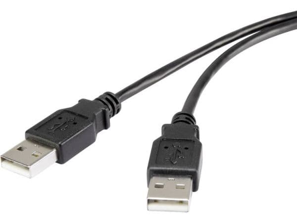 Renkforce RF-4463037, 1,8 m, USB A, USB A, USB 2.0, 0,48 Gbit/s, Sort