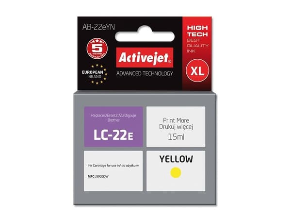Activejet AB-22eYN, Väriainepohjainen muste, 15 ml