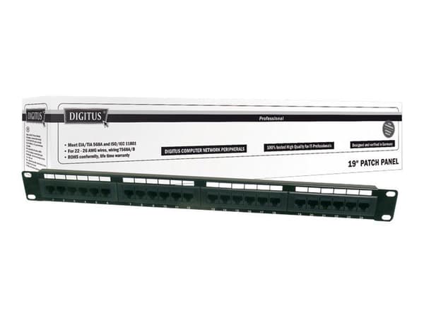 DIGITUS Professional - Patch-panel - CAT 5e - UTP - RJ-45 X 24 - 1U - 19"
