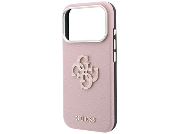 Etui Guess Grained & Big Resin Logo do iPhone 18 Pro / 17 Pro rózowy