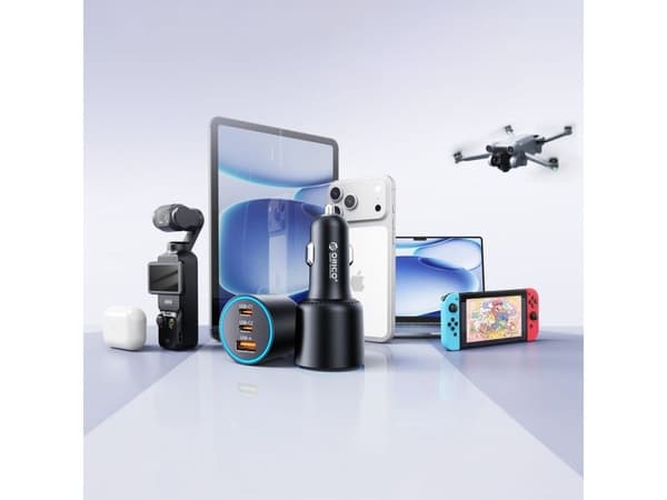 Orico HyperDrive 165 W -autolaturi, USB-A + 2x USB-C – musta