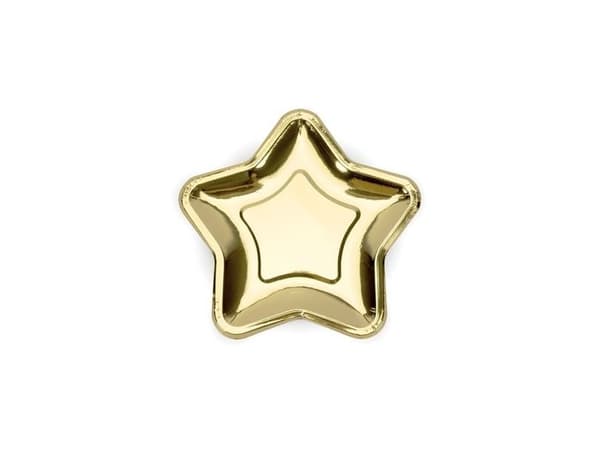 Stjerne tallerkner metallic, Guld