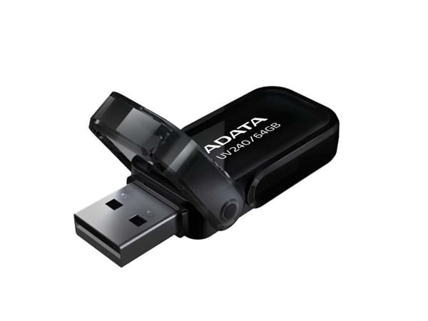 ADATA UV240 - USB flashdrive - 64 GB - USB 2.0 - sort