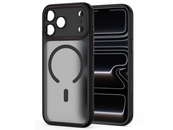 Tech-Protect MagCam MagSafe Case for iPhone 18 Pro / 17 Pro - Matte Black and Red