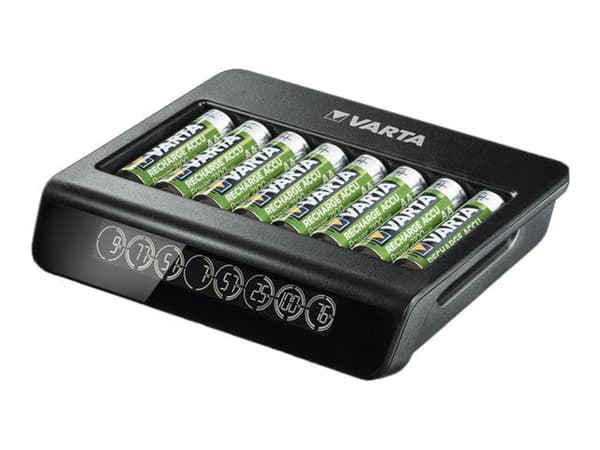 Varta LCD MULTI CHARGER+ - 4 t batterilader - (for 8xAA/AAA) + AC-strømadapter