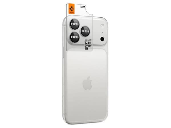 Spigen Optik Pro EZ Fit, Apple, iPhone 18 Pro Max, Ripebestandig, Støvresistent, Sølv, 2 stykker