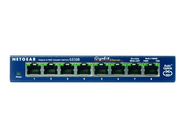 NETGEAR GS108 - Switch - 8 x 10/100/1000 - stasjonær