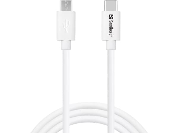 Sandberg 136-74, 0 m, USB C, Micro-USB B, Valkoinen