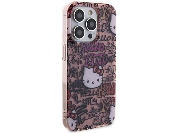 Hello Kitty IML Žymos Graffiti dėklas iPhone 14 Pro Max - rožinis