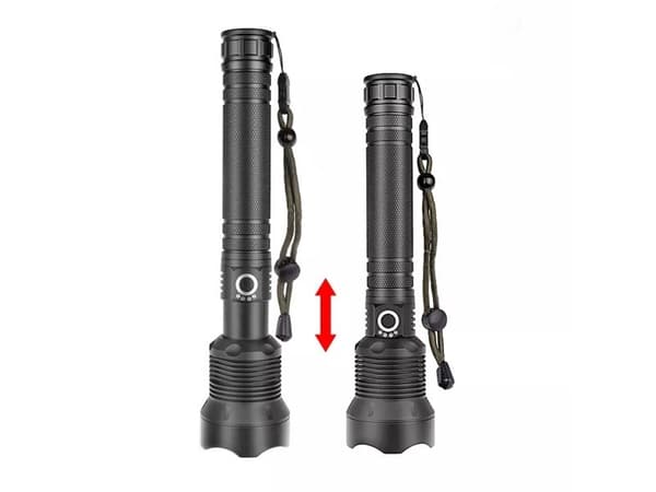 Wozinsky WLT-20W tactical flashlight 20 W 2000 lm CREE diodes IP65 with adjustable beam - black