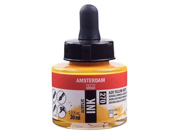 Amsterdam akrylfärg bläckflaska Azo Yellow Deep 270