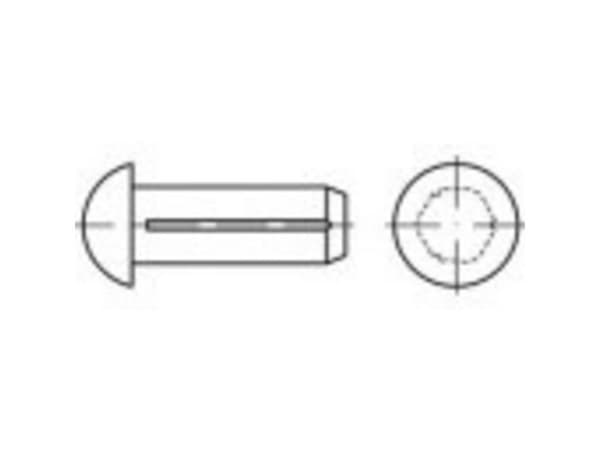 TOOLCRAFT halvrundt riflet spiker 2 mm, 500 stk