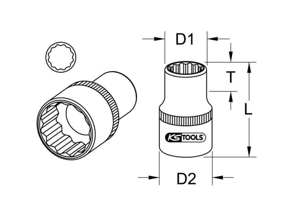KS TOOLS 3/8" CHROMEplus 12-punkts stikkontakt, 11mm (918.3711)