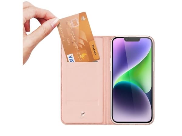 Dux Ducis Skin Pro plånboksfodral för iPhone 15 Plus - rosa