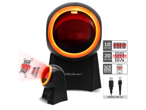 Qoltec stationär 1D | 2D streckkodsläsare