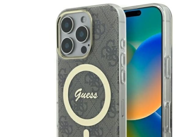 Guess IML 4G MagSafe-deksel til iPhone 16 Pro - brun