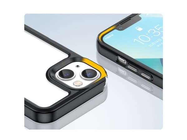 Outer Space-skal iPhone 14 Plus hårt skal med gel-ram - svart