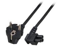 MicroConnect - Strömkabel - IEC 60320 C5 vinklet till ström CEE 7/7 (han) vinklet - 1,8 m - sort