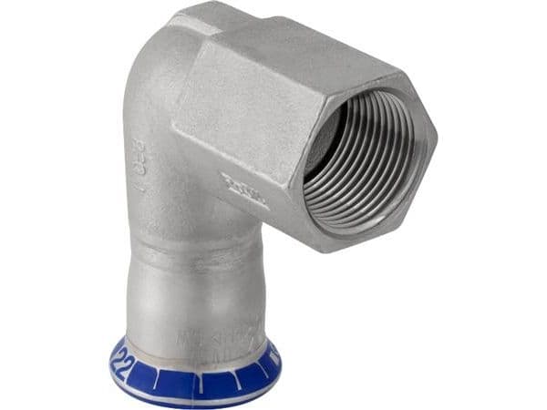 GEBERIT Overgangsvinkel 90 grader rustfri 15 mm-1/2" muffe / muffe mapress