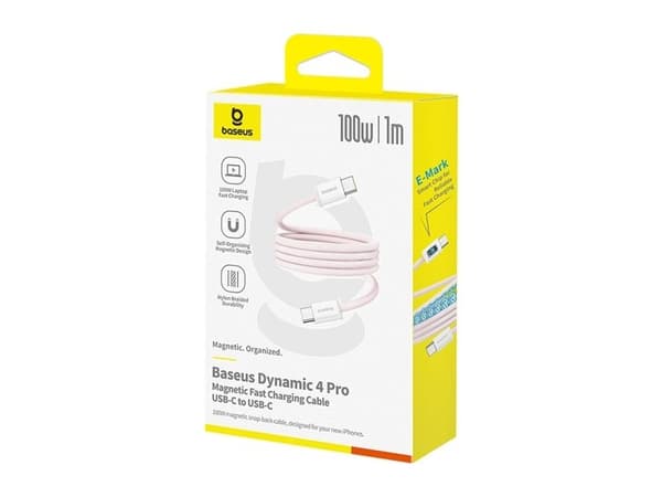 Baseus Dynamic 4 Pro 100W USB-C - USB-C 1m kaapeli - vaaleanpunainen väri