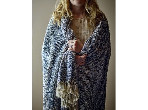 CREATIVE COLLECTION Ocean Plaid - blå - polyester