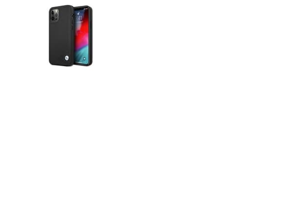 BMW lær preget deksel til iPhone 12 Pro Max - svart